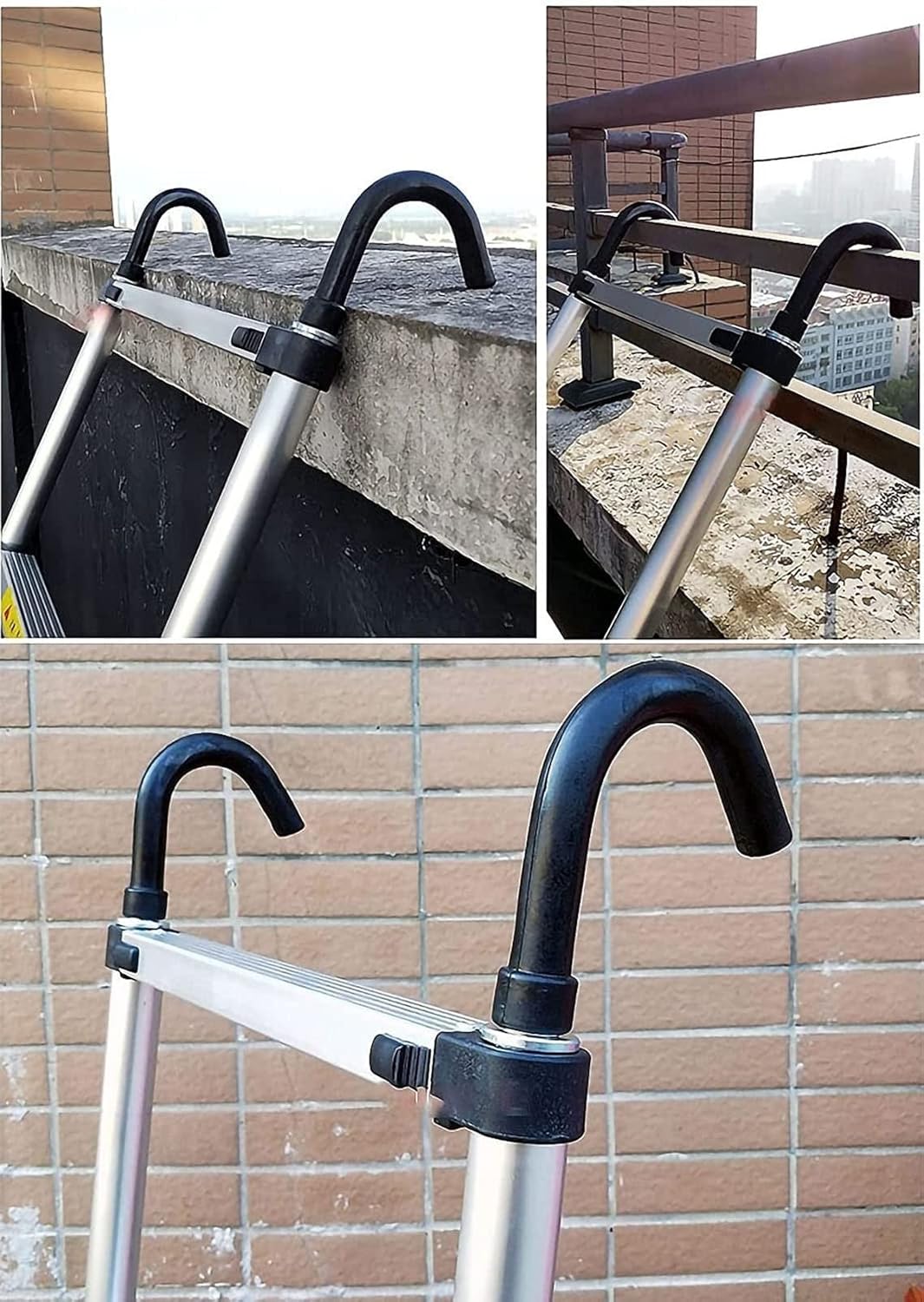 Escalera telescópica plegable de aluminio portátil