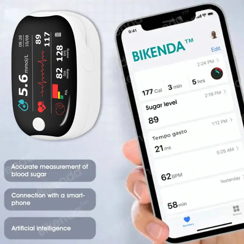 Bikenda™: Medidor de Glucosa en Sangre Inteligente, Multifuncional y Láser No Invasivo de Próxima Generación